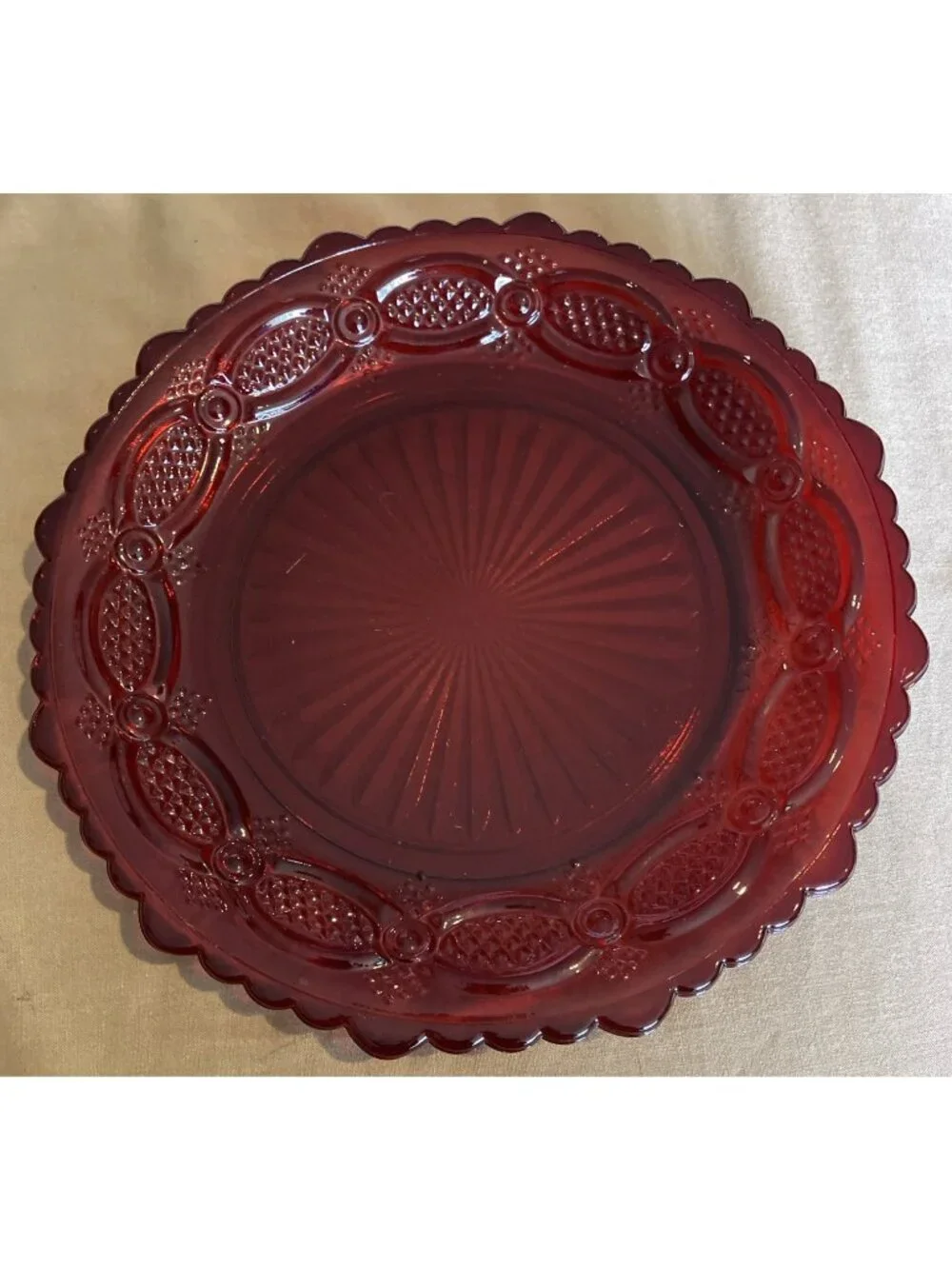 Avon Cape Cod 1876 Cranberry 7.5”Salad/Dessert Plate